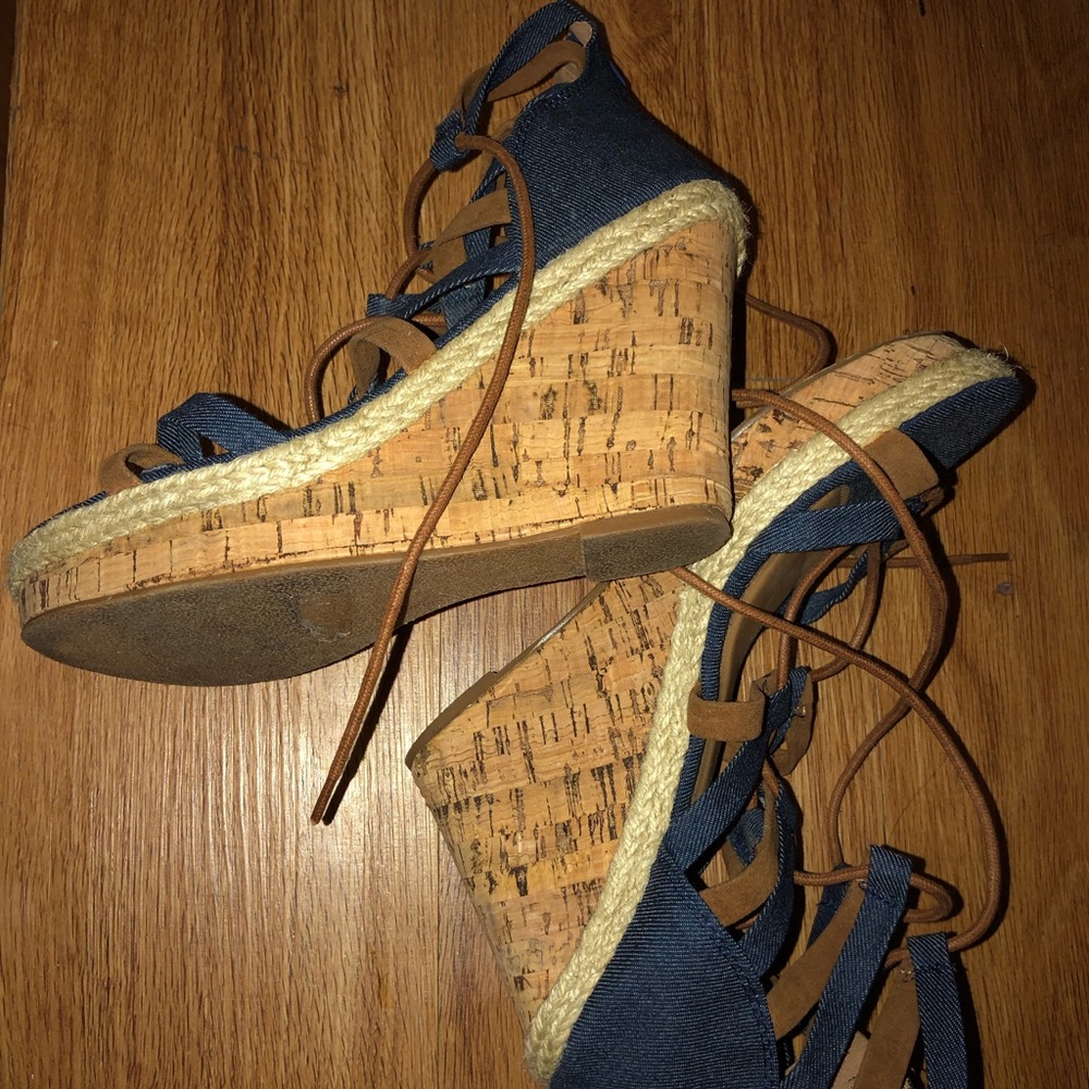 Denim wedges